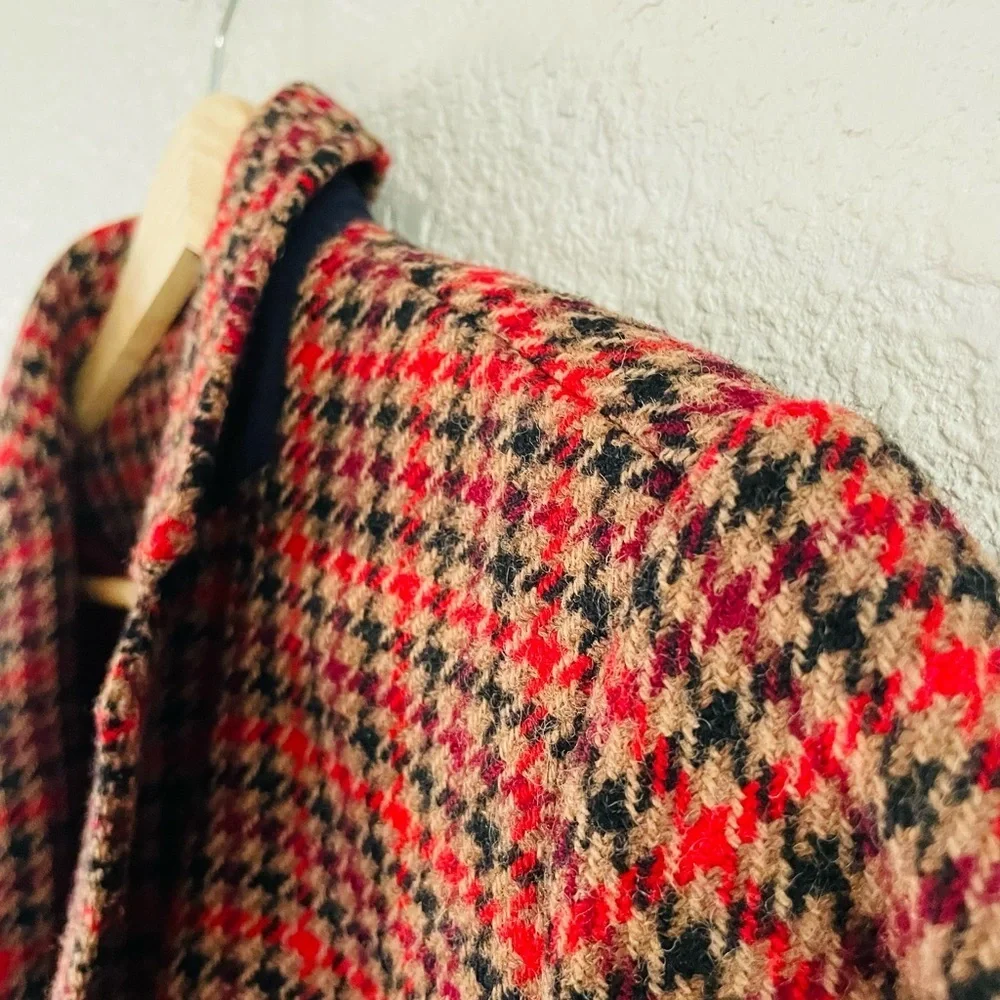 Talbots Petite Herringbone Plaid Velvet Collar Blazer - Picture 8 of 15